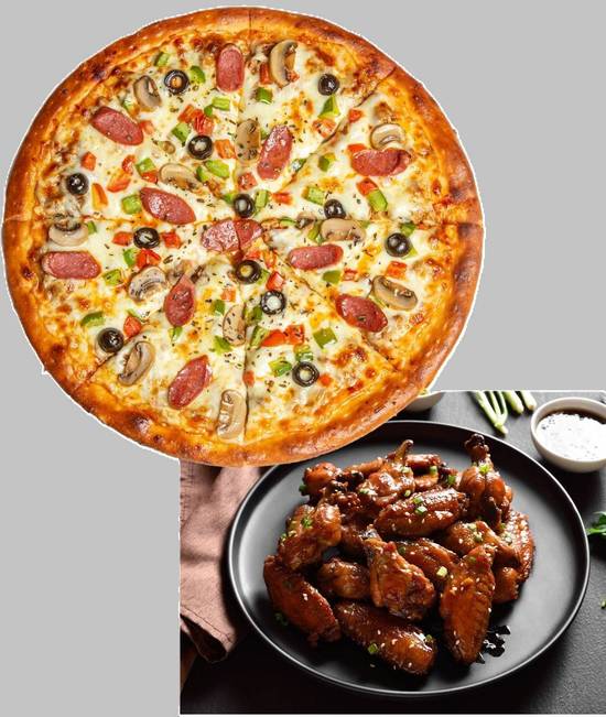 Small Pizza & 8 Wings Combo