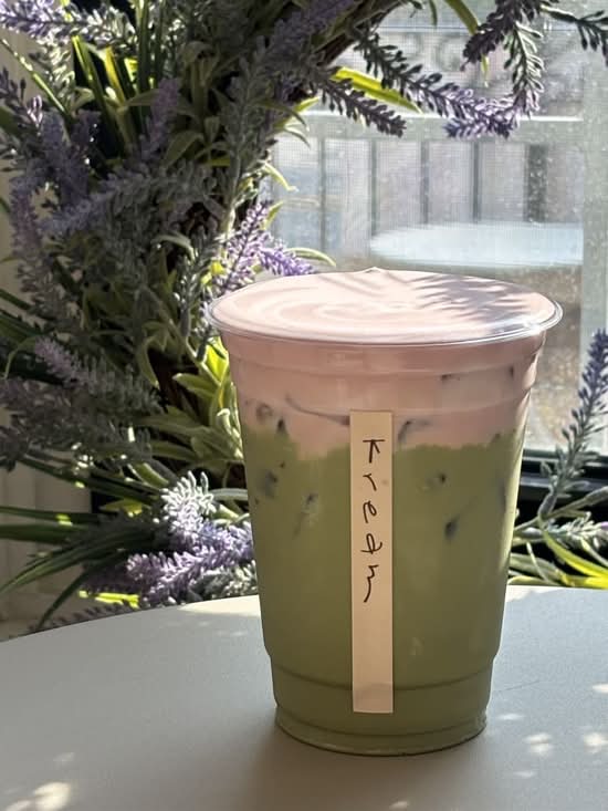Iced Strawberry Foam Matcha Latte