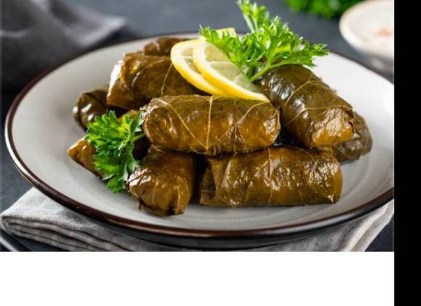 STUFFED VINE LEAVES (6 mcx ) / FEUILLES DE VIGNE GARNIES( 6 pcs)+ 2 oz tzatziki