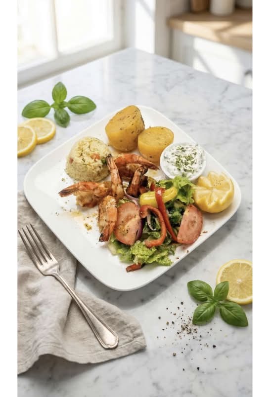 Assiette de Crevettes Grillées ( 4  mcx) / Grilled Shrimp Plate ( 4 pcs)