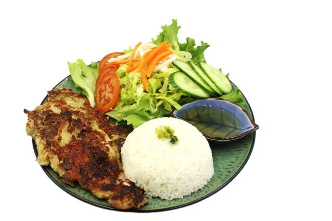 Grilled Lemon Grass Chicken Rice (Cơm Gà Nướng Sả)