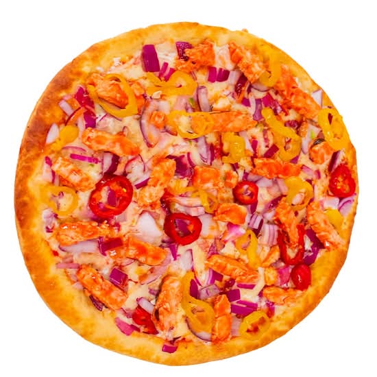 Halal Buffalo Chicken Pizza