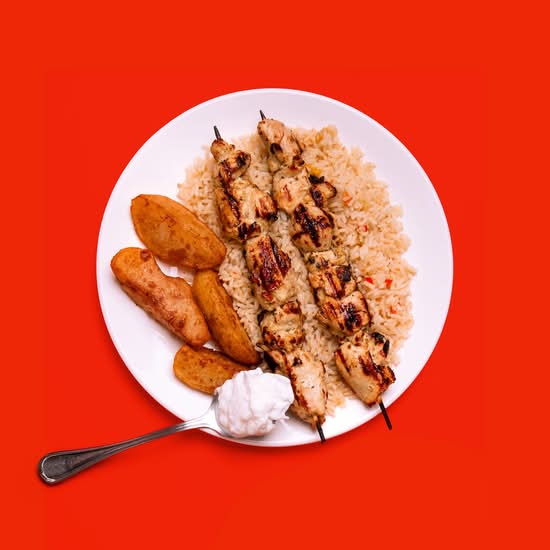 Assiette de Souvlaki Bâtons (2) de Poulet