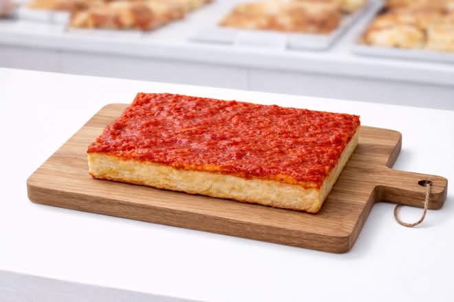 1/8 morceau Pizza Tomate (restants d’hier)