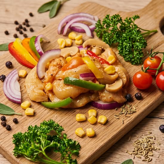 Lanières Fajita au poulet marinées (~500g)