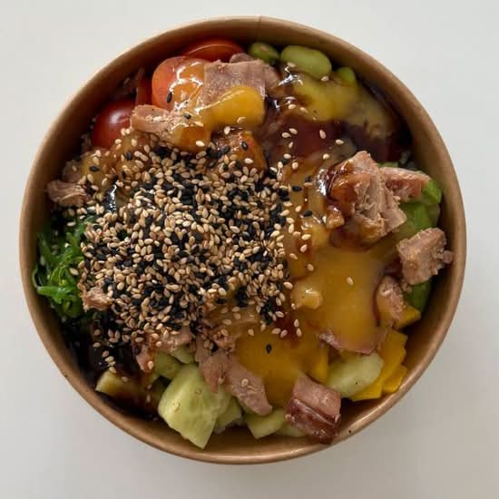 Poke with cooked tuna