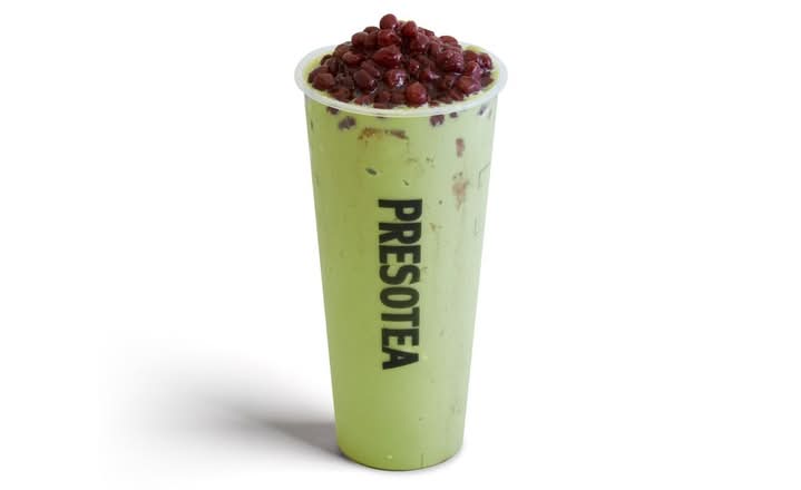 Frappé glacé Matcha avec Haricots Rouges / Matcha Slush with Red Bean