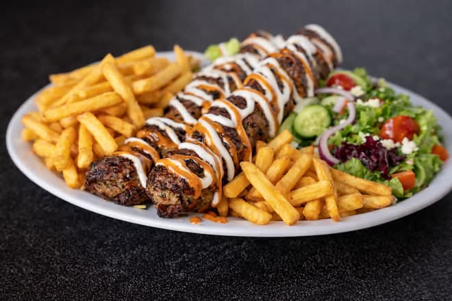 Beef Kabab with Salad & Fries