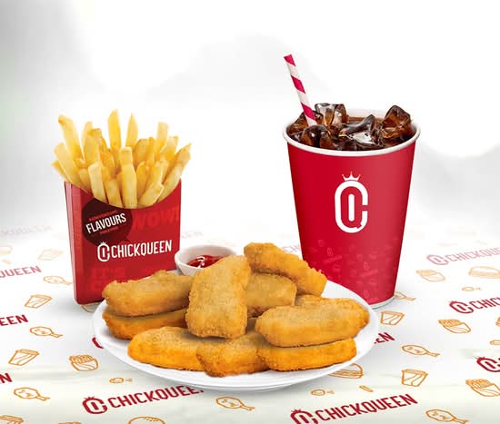9 Chicken Nuggets Combo  ( Includes one side, dipping sauce and drink)