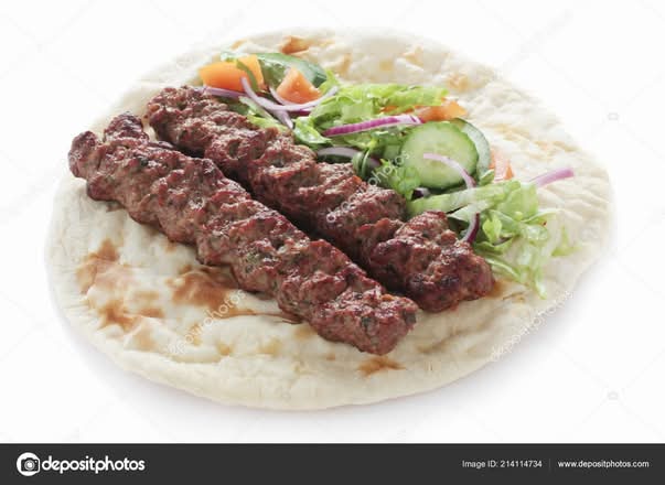 chicken shish kebab with Naan