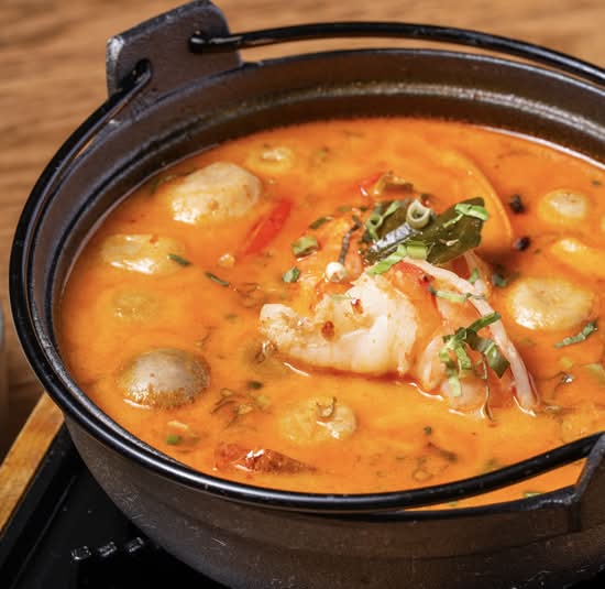 Prawn Tom Yum Soup with jasmine rice