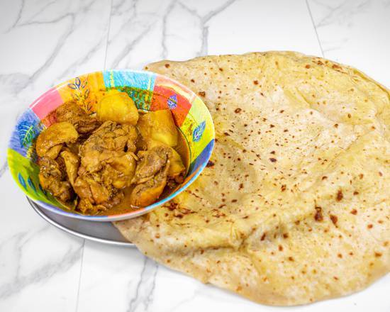 Boneless Curry Chicken Roti (Large roti)