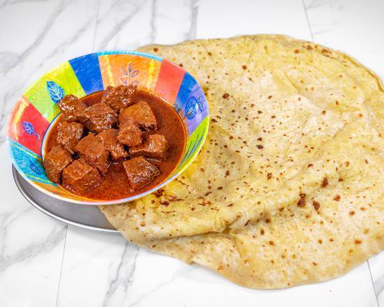 Boneless Stew Beef Roti (Large roti)