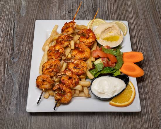 Grilled Shrimp with Fries
