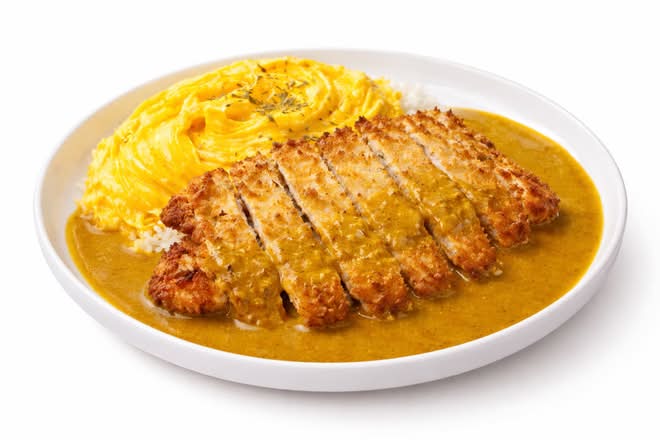 Omelette Rice with Crispy Pork Chop