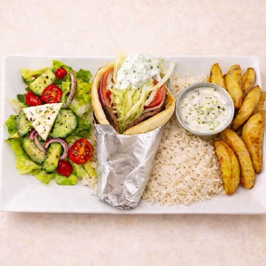 Assiette souvlaki pita gyros
