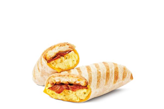 Wrap-matin du travailleur œufs brouillés et bacon