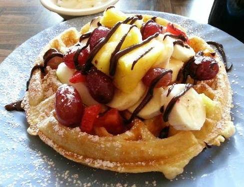 Waffle with fresh fruit