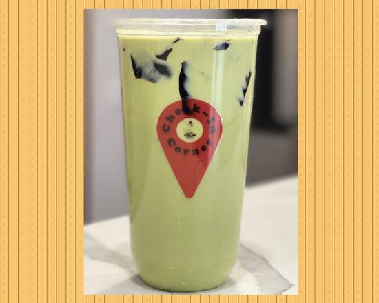 108 Thai Green Milk Tea with Grass Jelly (Trà sữa Thái Xanh + sương sáo)