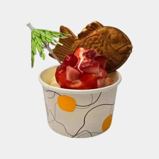 Taiyaki sundae fraise