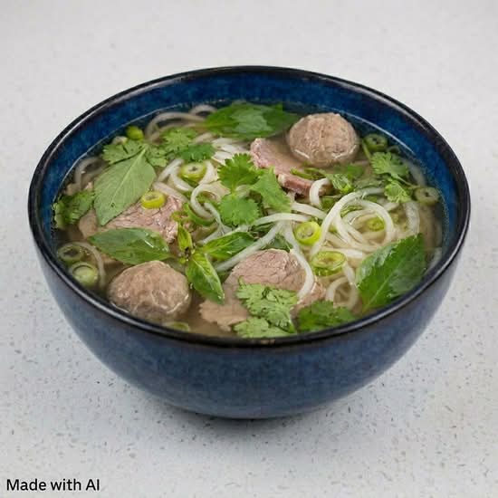 214. Well-done Flank & Beef Balls Rice Noodle Soup / Phở Nạm Bò Viên