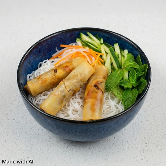 V2. Vermicelli with Vegetable Spring Rolls / Bún Chả Giò Chay