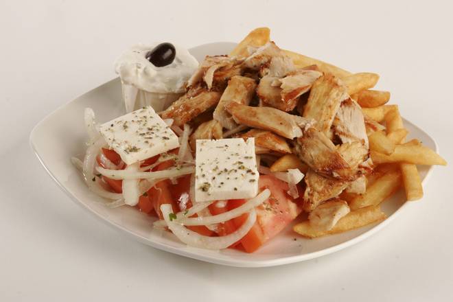 Assiette de gyro au poulet (viande en vrac) / Chicken Gyro (Loose Meat) Plate