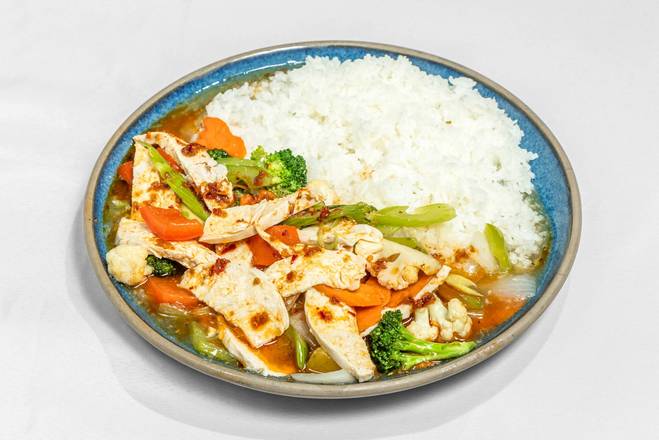 X93. Stir Fried Satay Chicken with Vegetable