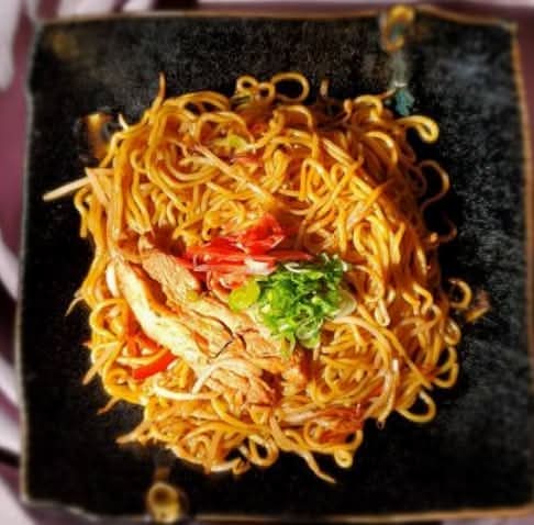Chicken yaki soba