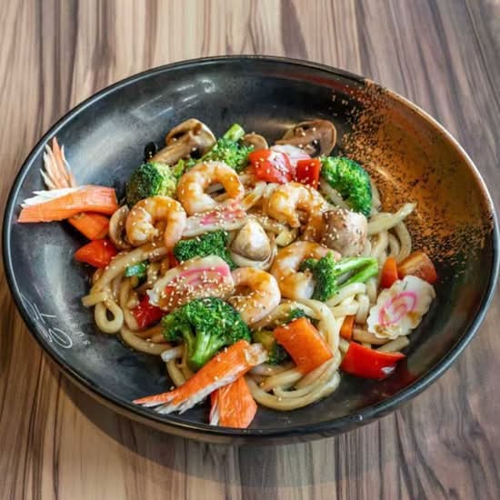 Pan Fried Seafood Udon