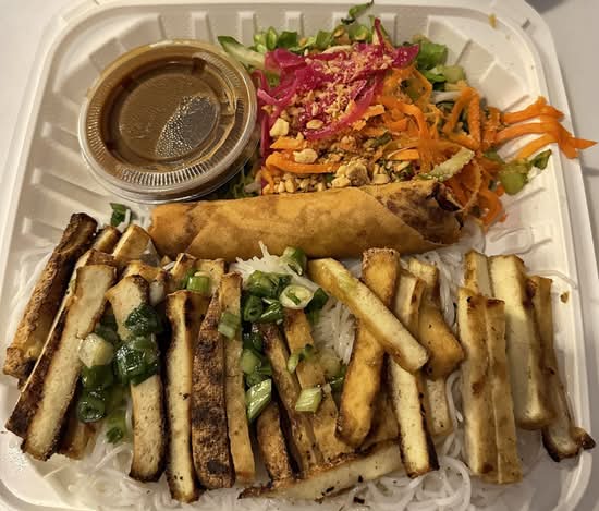 Vegan Tofu Vermicelli & Vegetarian Spring Rolls