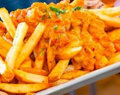 Fries Loaded with Butter Chicken
