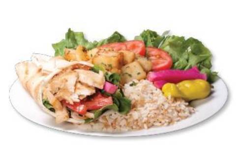 Pita poulet dans une assiette