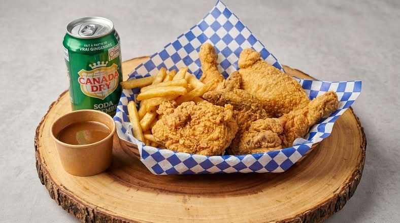 Chicken Combo#5 - 6pcs Chicken, 1 Medium Fries, 1 Medium Gravy for $26.99