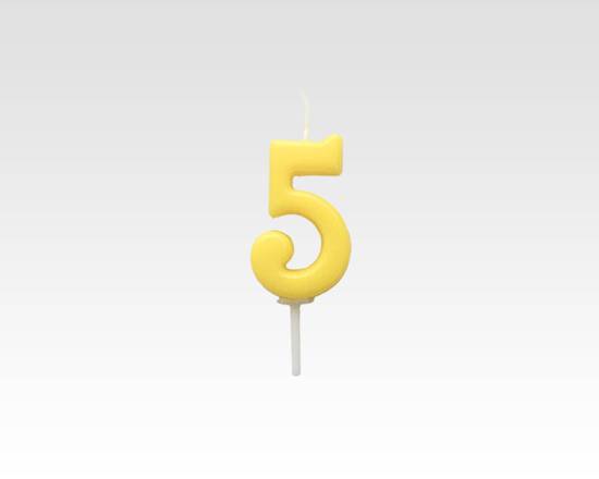 Number 5 Candle