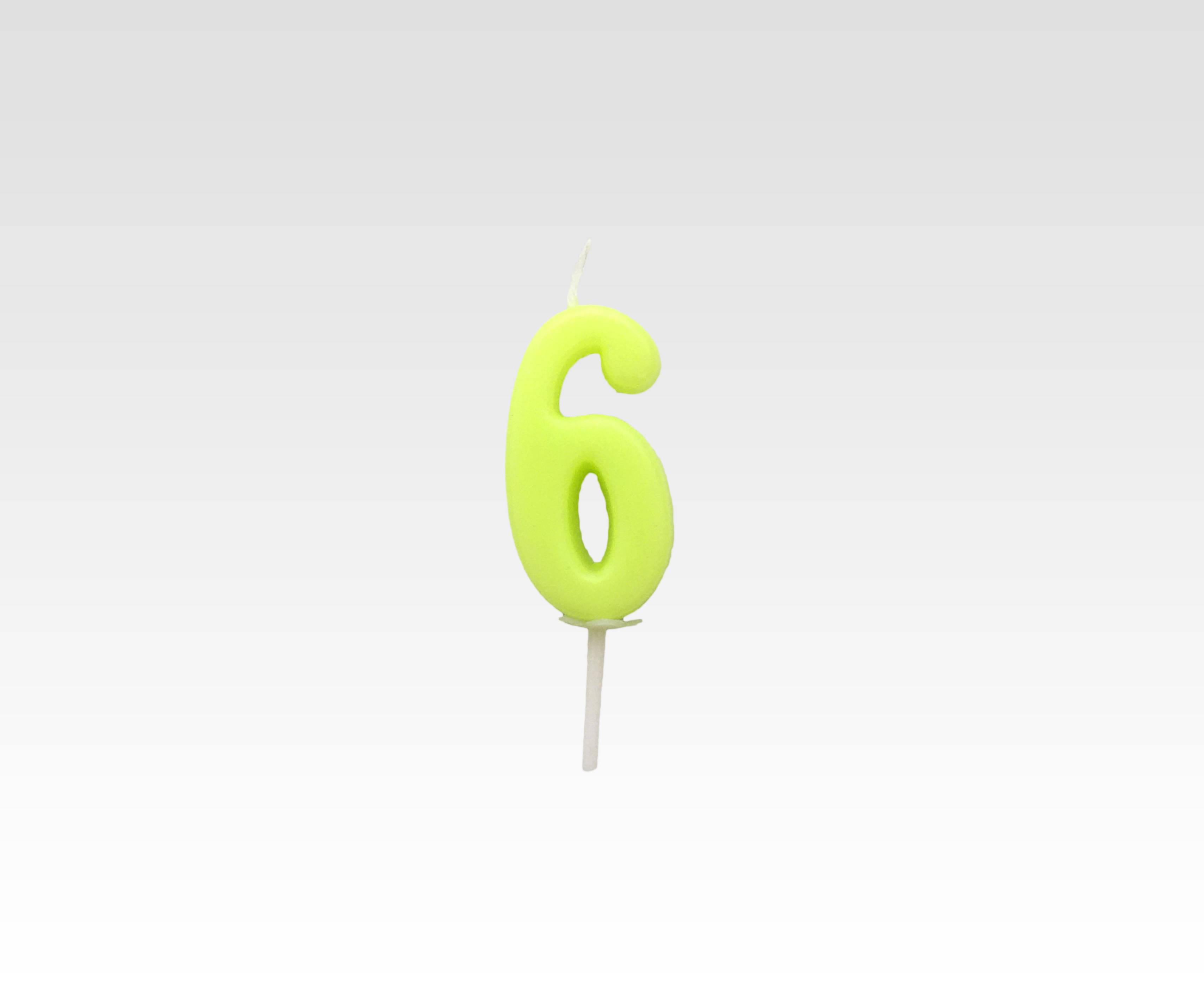 Number 6 Candle