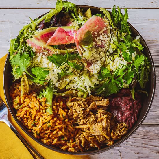 Mexibol Porc effiloché / Pulled pork mexi-bowl