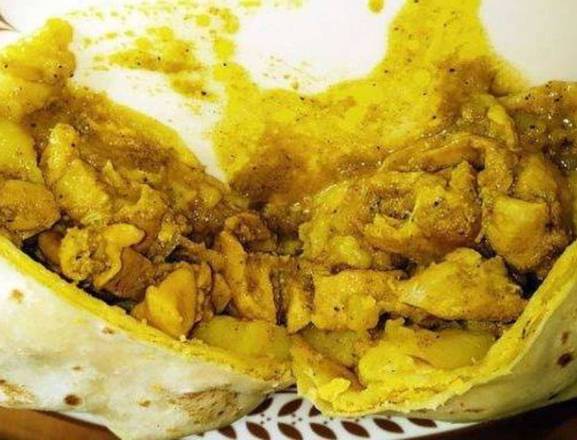 Curry chicken rotis