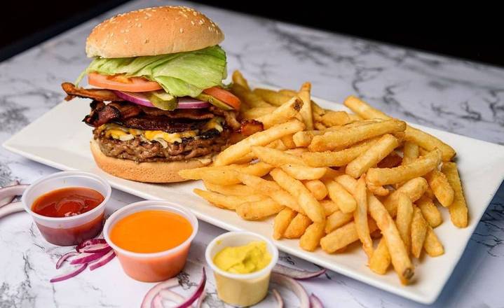 Mushroom Swiss Burger + SIDE + POP