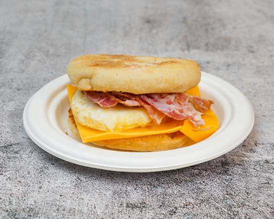 Bacon, Egg and Cheese on English Muffin