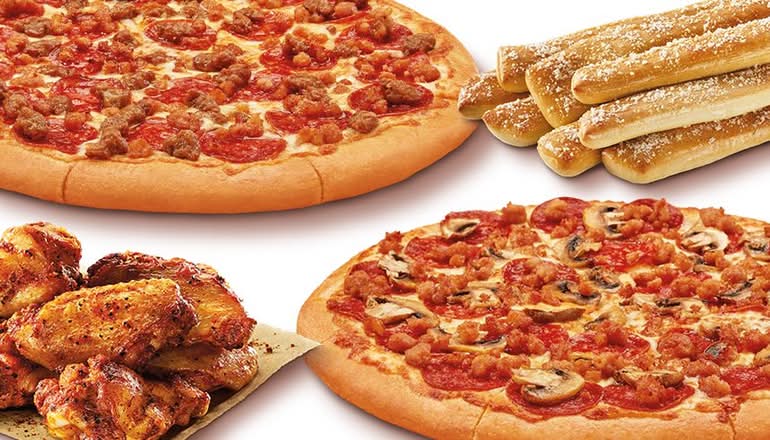 Two Large Pizzas, Wings & Crazy Bread