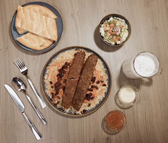 Beef Kofta Kabob Plate