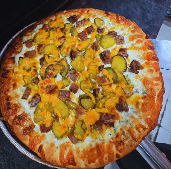 Brisket Dill Pickle Pizza