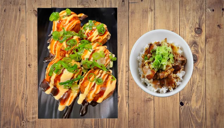 Mini Pork Ricebowl/Takoyaki Combo