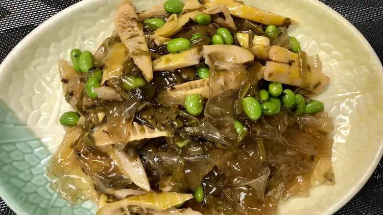 346. Sautéed Bean Starch Sheets with Preserved Pork and Winter Bamboo Shoots 雪菜冬筍炒粉皮