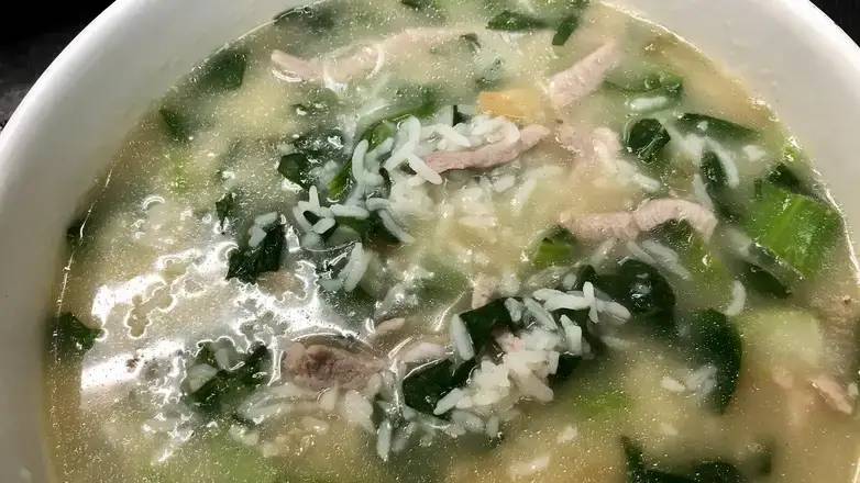 459. Rice with Preserved Vegetable and Shredded Pork in Soup 雪菜肉絲泡飯