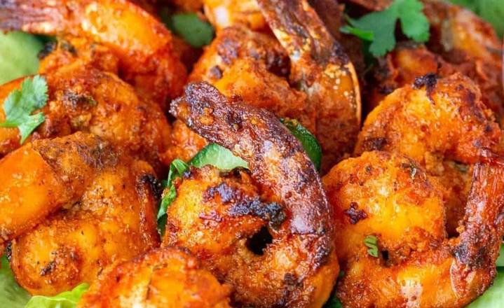 CREVETTES TANDOORI+PAIN TANDOORI PRAWNS +BREAD