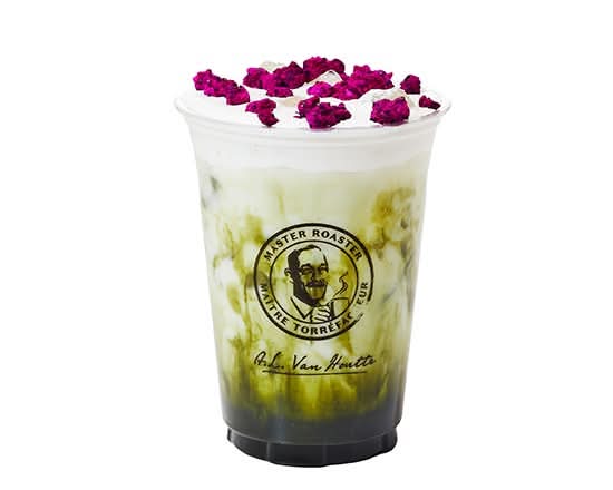 Matcha érable fruit du dragon sur glace / Iced Dragon Fruit Maple Matcha