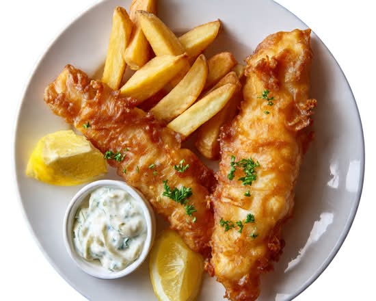 Beer Battered Haddock Fish and Chips