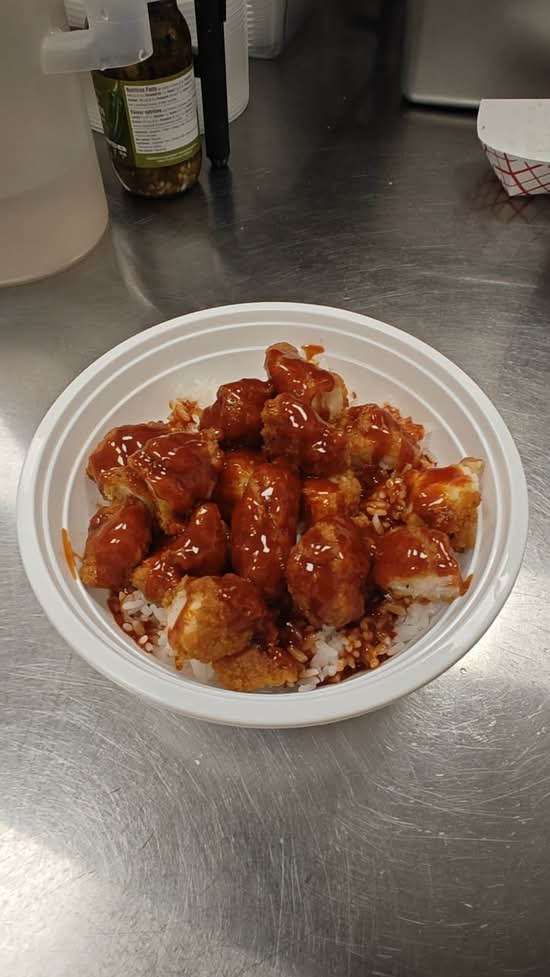 Korean Spicy Fried Chicken Rice Bowl